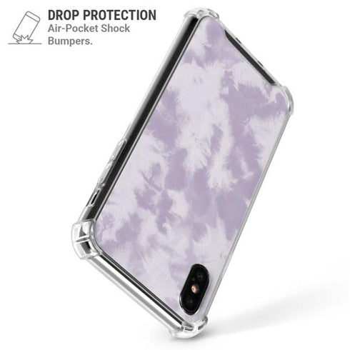 Purple and White Tie Dye iPhone XS Max Clear Case